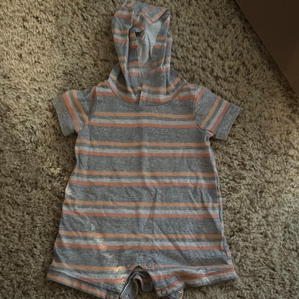 Carter's Gray and Orange Striped Bodysuit